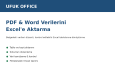PDF & Word Verilerini Excel'e Aktarma
