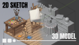2D Konseptten 3D Modele: Meslek Dioramaları (3D Baskı)
