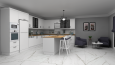 3D Modern Mutfak Dolabı Çizim ve Tasarımı