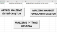 ERP gibi, Özet malzeme ihtiyacı Hesaplama Makrosu