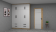 3D Modern Elbise Dolabı Çizim ve Tasarım