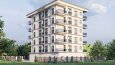 bir apartmanın dış cephe tasarımı boyutlu çizimi ve render