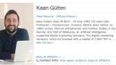 Kaan Gülten IMDB Profili Oluşturuldu