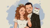 Davetiye İçin Çift Çizimleri