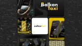 Balkan Taxı logo ve uygulama görselleri