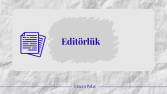 Editörlük