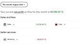 Etsy'de Bazı İstatisliklerim 
