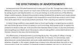 THE EFFECTIVENESS OF ADVERTISEMENTS 
