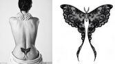 Gothic lace moth tattoo
