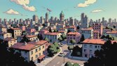 3d City Render - The Candy City
