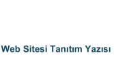 Web Sitesi Tanıtım Yazısı