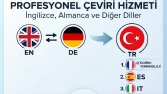 İngilizce ve Almanca başta olmak üzere profesyonel çeviri