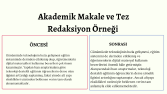 Akademik Metin ve Tez Redaksiyon Örneği