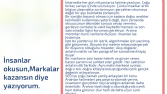 İnsanlar okusun, markalar kazansın diye yazıyorum.