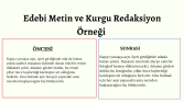 Edebi  Metin ve Kurgu Redaksiyon Örneği