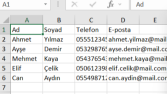 Excel Veri Girişi ve Düzenleme Çalışması