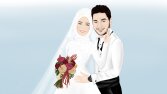 gelin ve damat illüstrasyonu