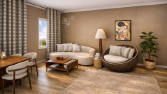 Modern & Doğal Tonlarda Salon Tasarımı | 3D İç Mekân Görselleştirme