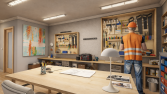 Modern iç mekân tasarımı ve gerçekçi 3D render