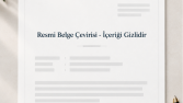 Resmi Belge Çevirisi