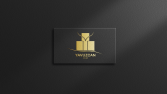 Siyah mokup üzerine altın oymalı logo