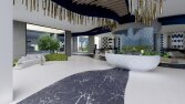 Modern Otel İç Mekan Tasarımı-Lobi ve Sosyal Alan Render 