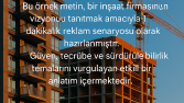 İnşaat firması için tanıtım reklam metni