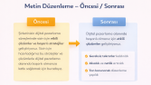 Metin Düzenleme (Öncesi / Sonrası Örnek)