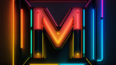 M neon logo tasarımı