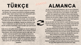Örnek Türkçe dilinden Almanca diline çeviri