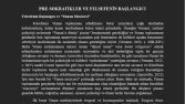 Pre-Sokratik Filozoflar Üzerine Bir Makale Taslağı