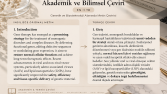 Akademik ve Bilimsel Çeviri