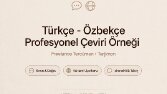 Türkçe - Özbekçe Profesyonel Çeviri Örneği