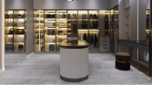 Walk in dressing room 3D perspektif tasarımı