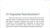 Cv Hazırlamanın Püf Noktaları