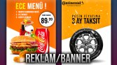 Burger ve Lastik Markası İçin Etkliyici Reklam Afişi