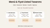 Menü & Fiyat Listesi Tasarımı
