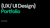 UX/UI Design Portfolio- Elif OKUR