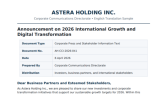ASTERA HOLDING INC.