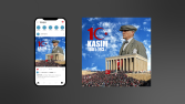 10 Kasım Atatürk'ün ölüm yıl dönümü sosyal medya tasarımı