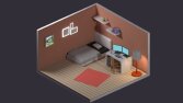3D Isometric Gamer Room