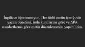 Her türlü metin yazım düzenlemesi yapılır