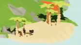 LowPoly Pirate Looking For Treasure On Island