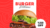 Burger Delicious - Sosyal Medya Post Tasarımı