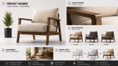 gerçekçi 3D ürün ve mobilya renderları hazırlarım