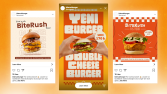 BiteRush Burger - Sosyal Medya Tasarımları