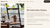 Moka & Co. adında sıcak ve modern bir kafe sitesi yaptım.