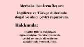 Türkçe ve İngilizce çeviri