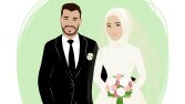 gelin ve damat illüstrasyonu