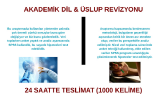 Akademik Metin Redaksiyonu ve Üslup Düzenleme Örneği